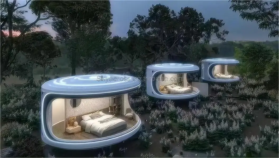 Aluminum Prefabricated Round Dome Hotel Families Use Tent Houses With Bath Rooms