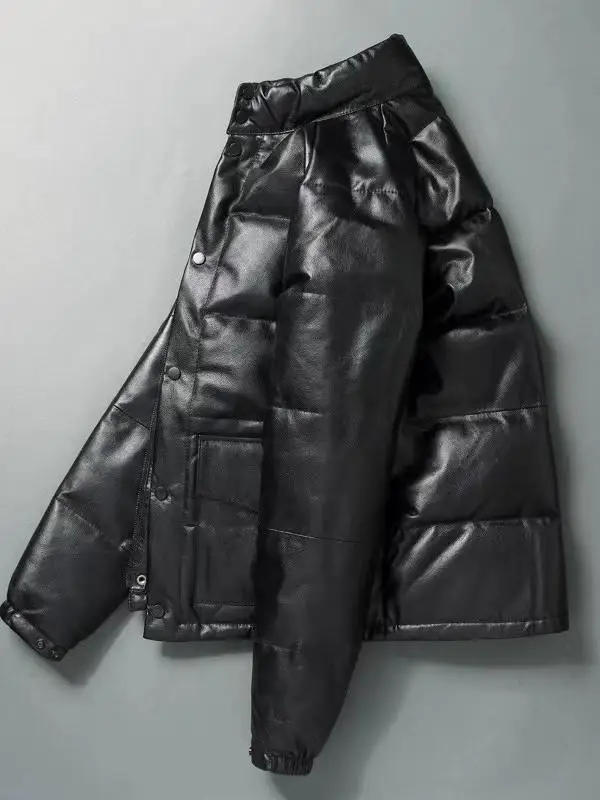 

Кожаная куртка-жакет мужская из натуральной кожи (верхний слой воловьей кожи), новая, осенне-зимняя, для мотоциклистов, повседневная, деловая