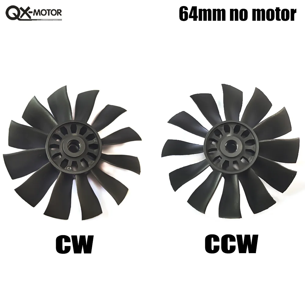 QX-Motor 64mm EDF Without Motor 12 Blades Ducted Fan Suit  CW CCW For RC Airplanes Toy Parts