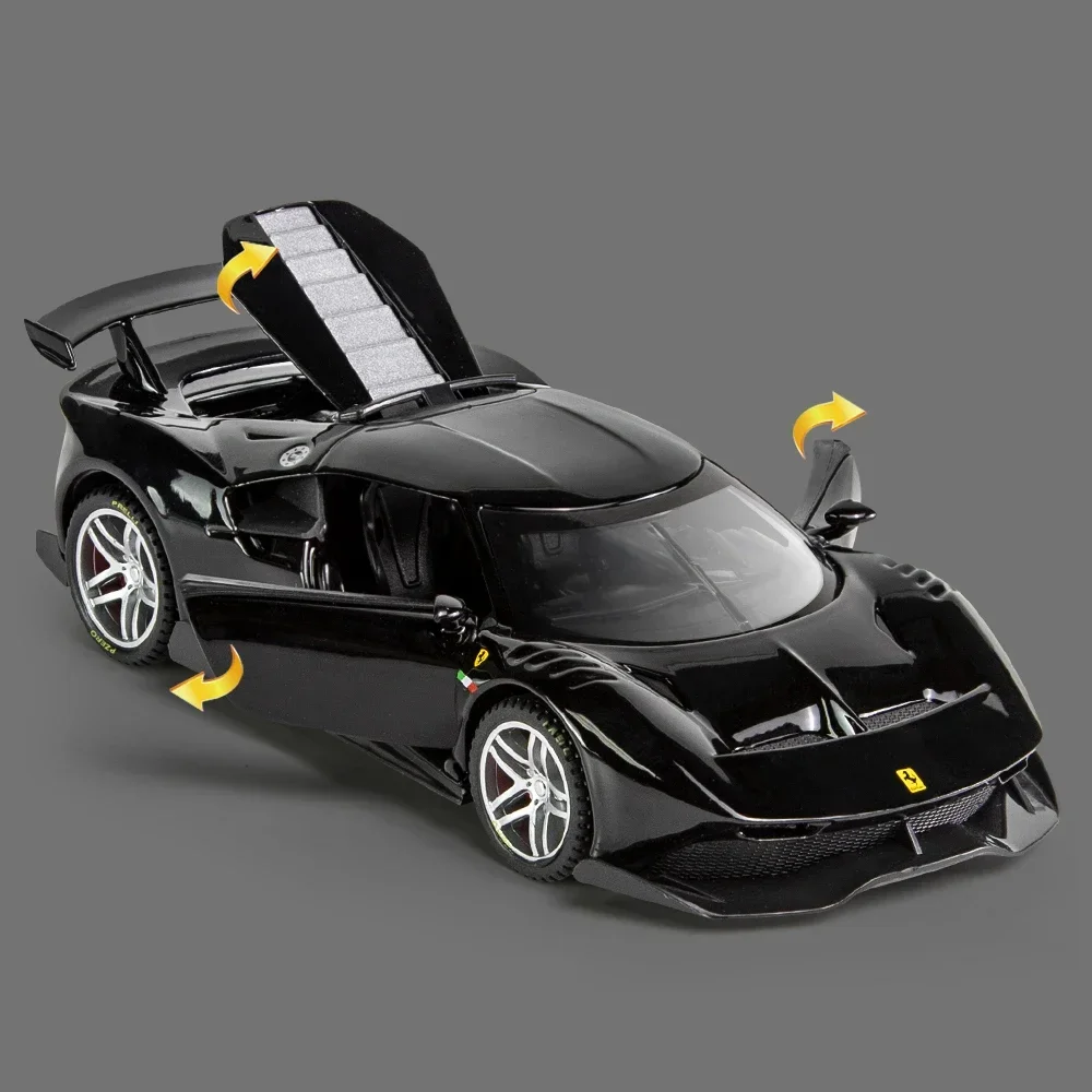 Scala 1:32 Ferrari P80c Supercar metallo pressofuso giocattoli in lega auto modello per ragazzi bambini bambini regalo veicoli collezione hobby