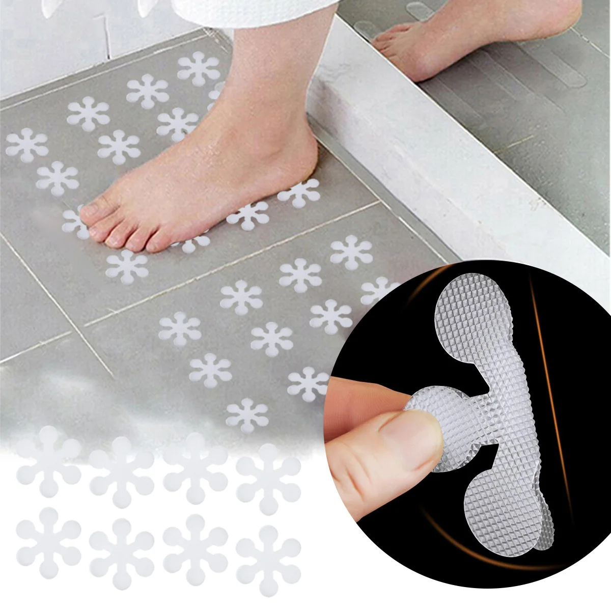 6/12/24/36 pcs  Anti Slip Safety Strips Round/Flower/Snowflake Anti Skid Tape Stickers for Bathroom Bathtubs Shower Stairs Floor