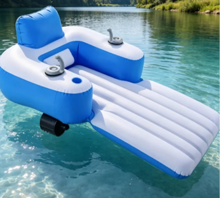 

Electric Thruster Inflatable Floating Chair, Motor Driven Floating Ring for Pool Lake Water Entertainment