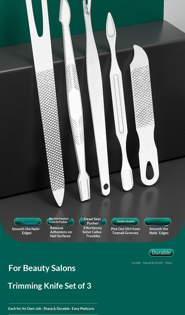 8/19/21pcs Stainless Steel Nail Tool Set Manicure Pedicure Kit Cuticle Clipper Scissors Tweezer Ear Cleaner Grooming Tools