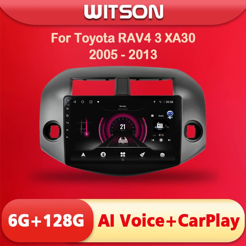 

WITSON AI VOICE Android 11 Stereo Multimedia GPS Navigation stereo For Toyota RAV4 3 XA30 2005 - 2013 Wireless CarPlay 4G Modem