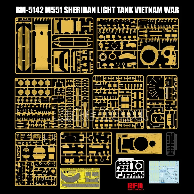 Ryefield Modell Kunststoff Montage Spielzeug Modellbausatz Rm-5142 M551 Light Tank Sheridan (Vietnam War) 1/35