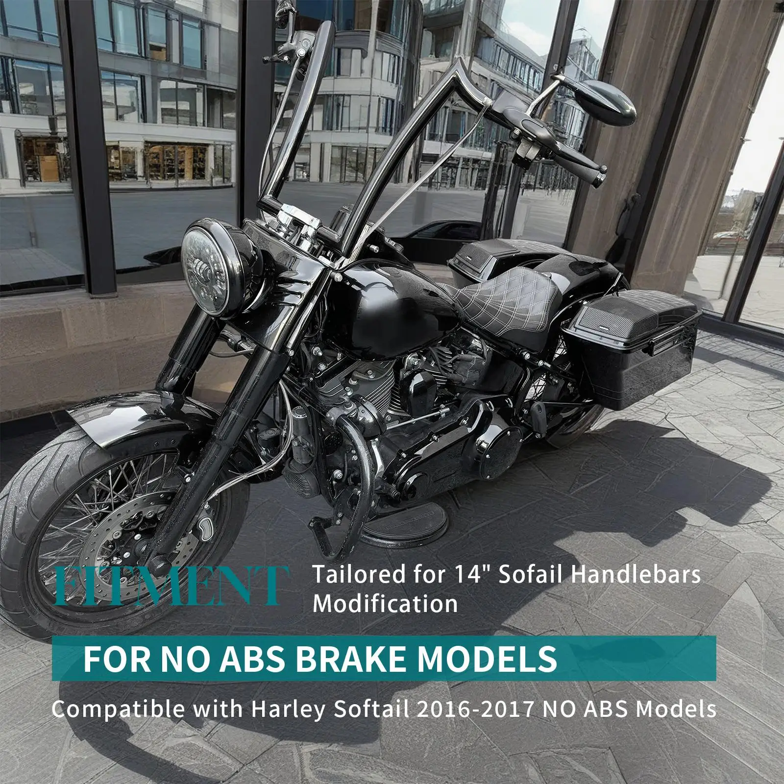 Softail Handlebar Extension Cable Kit for Harley Softail 2016-2017 NO ABS, Brake Line/Clutch Cable/Throttle Cable/CAN-Bus view 2