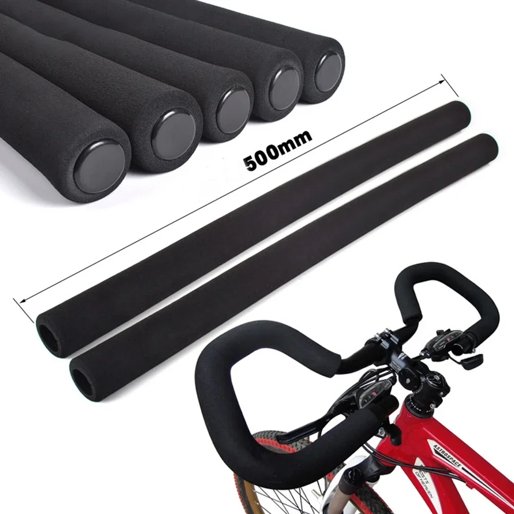 2 pçs bicicleta mtb guiador tubo esponja espuma de borracha lidar com barra apertos kits guiador da bicicleta esponja capa longa esponja cobre