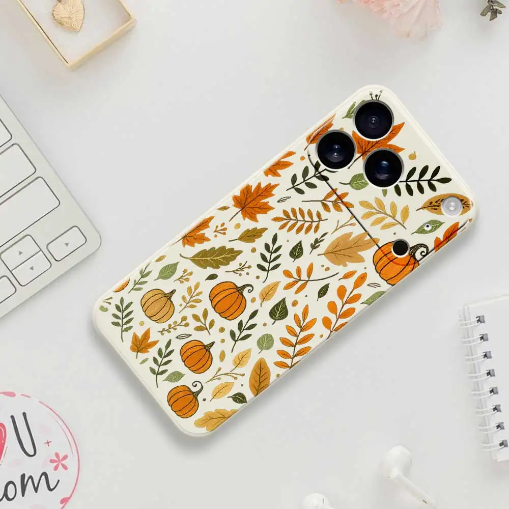Herbst Kürbis Stil Telefon Fall Für iPhone 17 Pro Max 17 Air 16 15 14 Plus 13 12 11 Pro max XS Max XR 16E Silikon Soft Cover