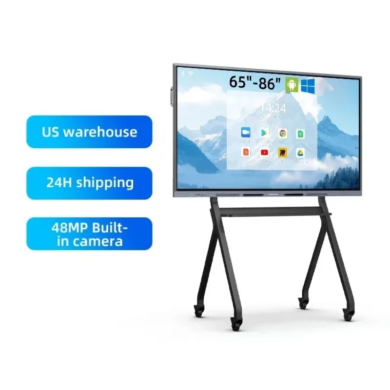 55/65/75/86/100 Inch Touch Screen LED Display TV Flat Digital Meet LCD Smart White Interactive Board Panel Price Whiteboard