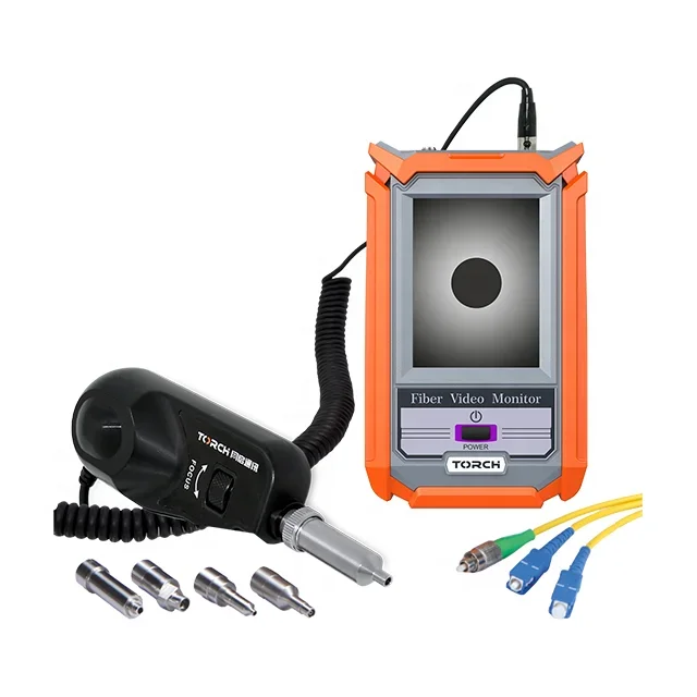 

2026 FTTH Fiber Optic Inspector 200/400X Fiber Optic Inspection Probe FVM103 with 3.5 inch Screen Fiber Microscope Display