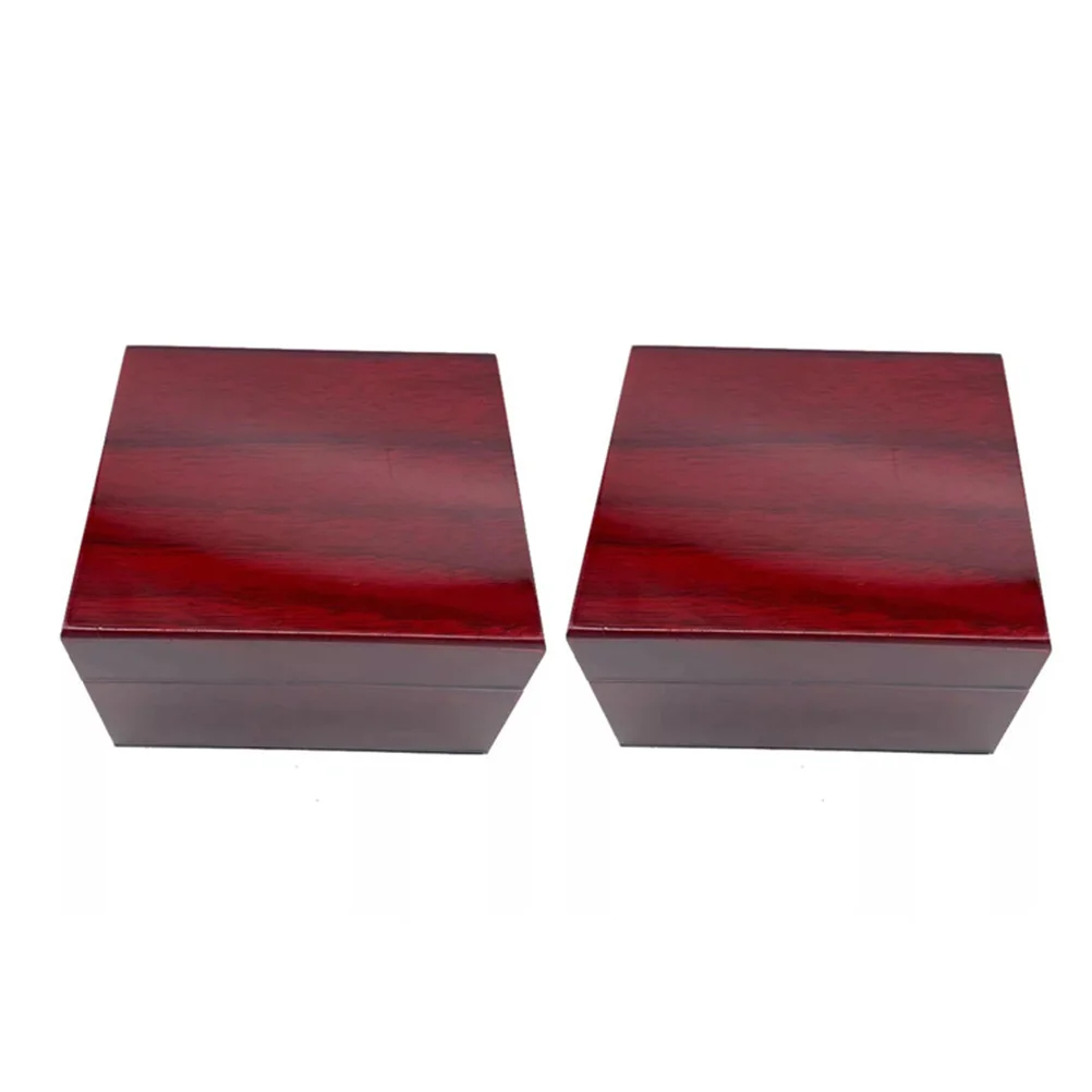 

2 Pcs Case Spray Painted Wooden Box Watch Showcase Jewelry Gift Boxes