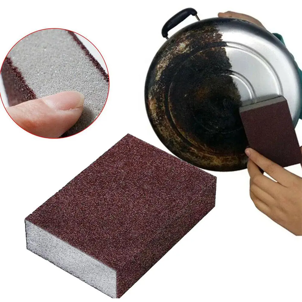 Wonder Eraser Carborundum Removing Rust Washable Kitchen Cleaning Scrub Brush Descaling Pot Cooktop Reusable D X2h5