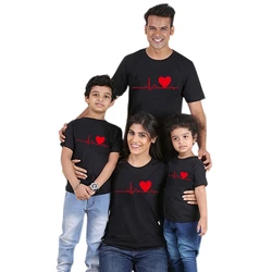 Love My Family Clothing Sets Summer Mother And Daughter Short Sleeve Family Matching Outfits Baby Clothes Mother Kids T-shirt