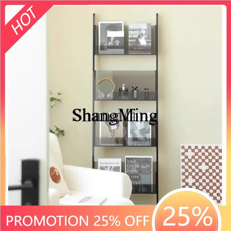 

SM looking acrylic bookshelf multi-layer shelf storage display rack living room floor to wall display magazine rack