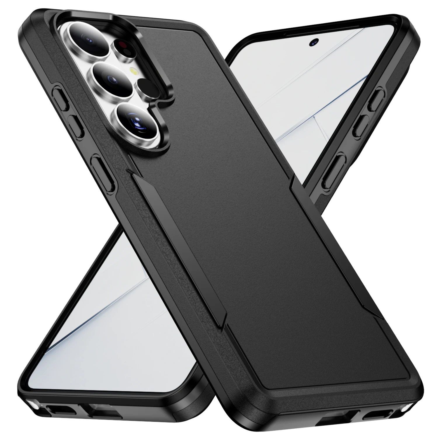 Rugged Armor Shockproof Phone Case For Samsung Galaxy S26 Ultra S25 Edge S24 FE S23 5G TPU Frame Plastic Protective Cover Fundas