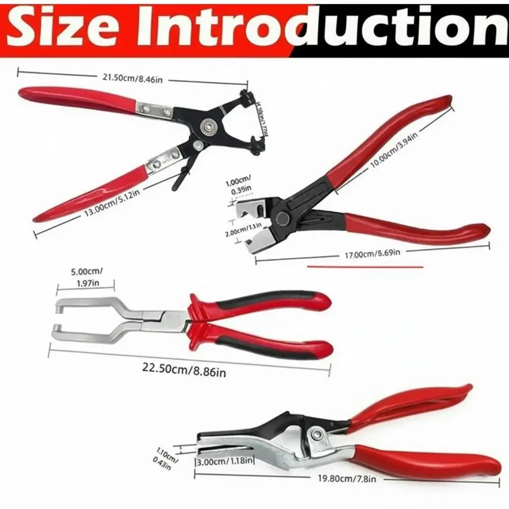 

Профессиональный набор плоскогубцев для автомобильных хомутов - многоразмерный инструмент для обжима шлангов из высокоуглеродистой стали для ремонта автомобильных линий, обслуживание