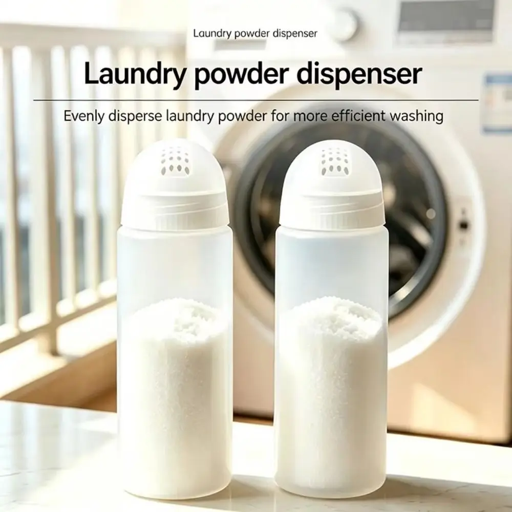 Sealed Laundry Powder Dispenser Bottle With Hole Lid Refillable Detergent Shaker Bottle Clear Moisture-proof