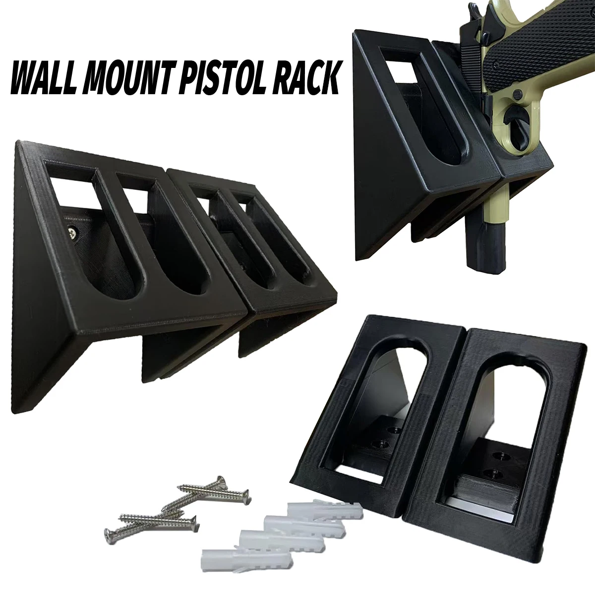 

Tactical Wall Mount Pistol Rack for Gun Cabinet Storage Pistol Holder for Wall Shelf Gun Safe Pistol Holder fits Most Handgun