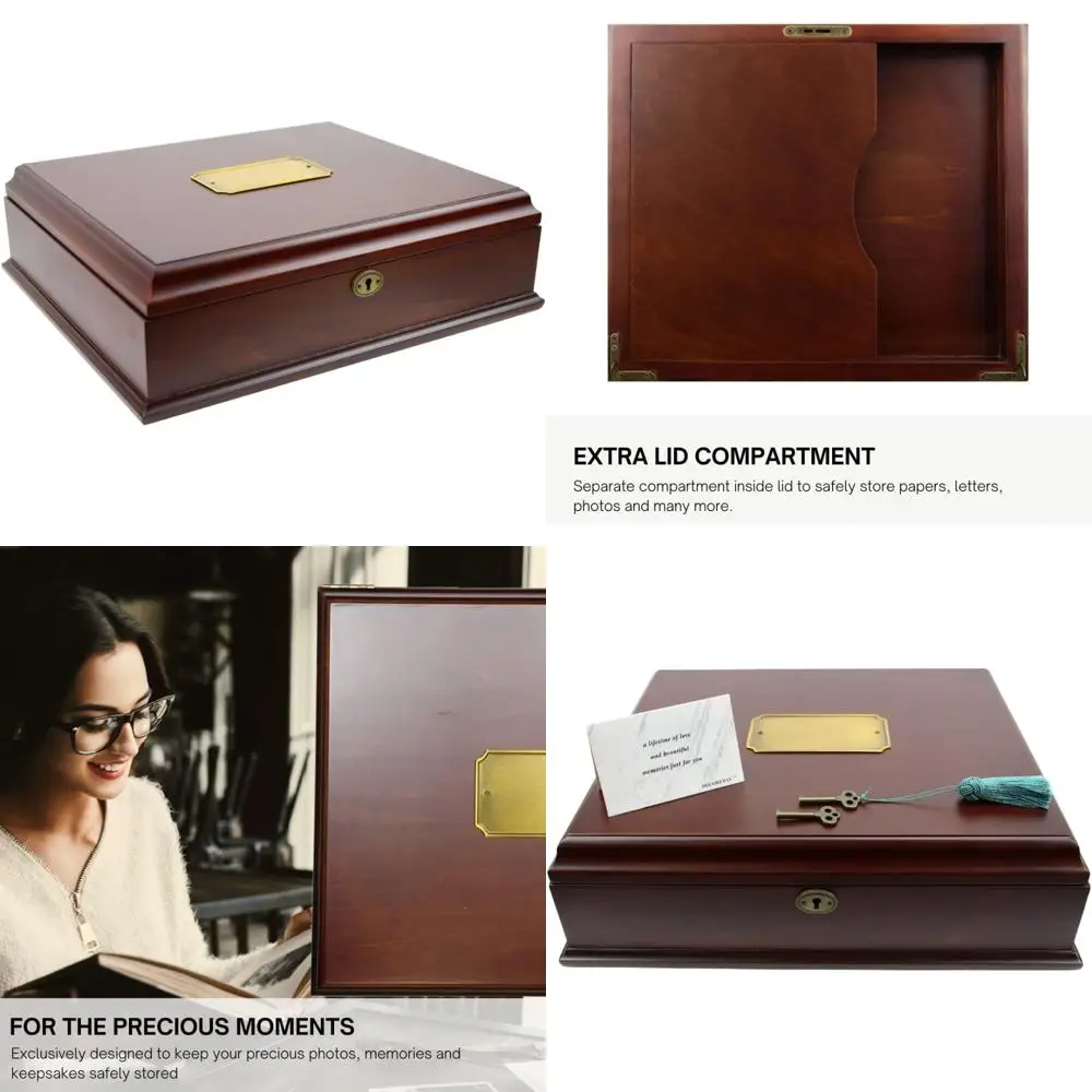 

Vintage Wooden Secure Memory Chest for Valuables, Mementos, and Personal Items