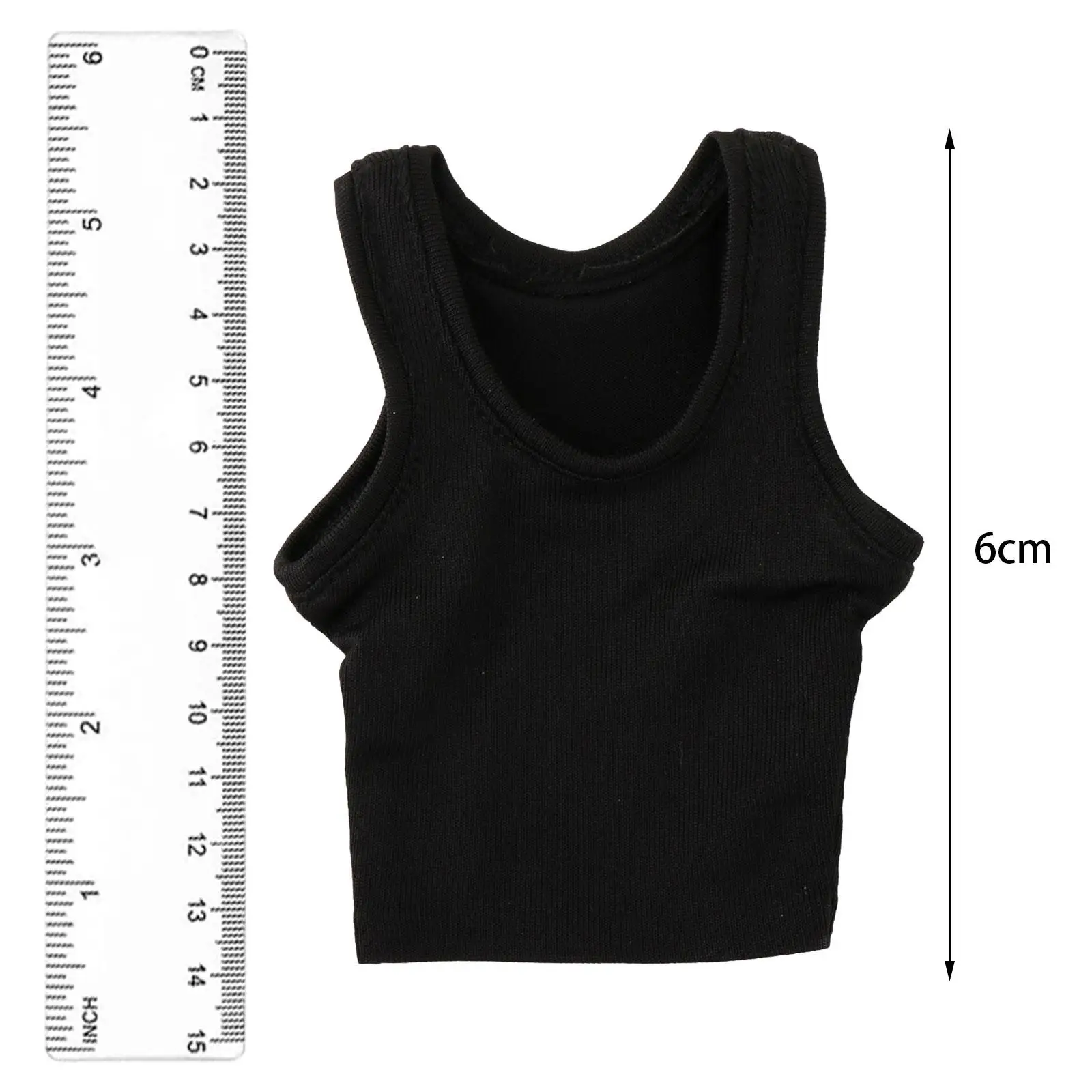 1/6 Scale Men Figures T Shirt Sleeveless Vest for 12inch Male Action Figures Black