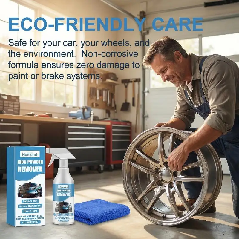 Rust Dust Remover for Car Wheels and Paint Iron Powder Cleaning Agent Smooth Finish Protection  for Car Exterior Care