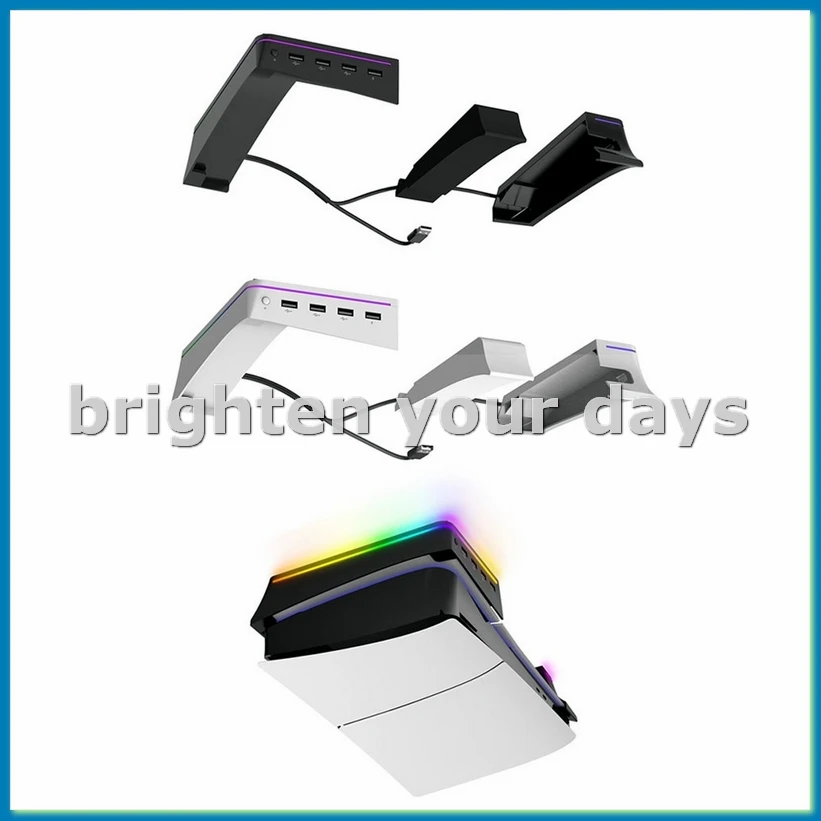 

For Slim/Pro Stand with Light Modes, 4 USB Hubs - Enhanced Storage & Display Black-A23U