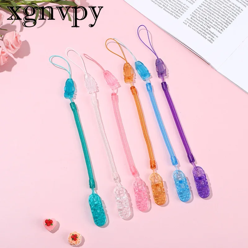 Xgnvpy Baby Pacifier Anti-Drop Chain Extendable Spring Clip Traction Coil Accessory Chain for Infants Safety Holders