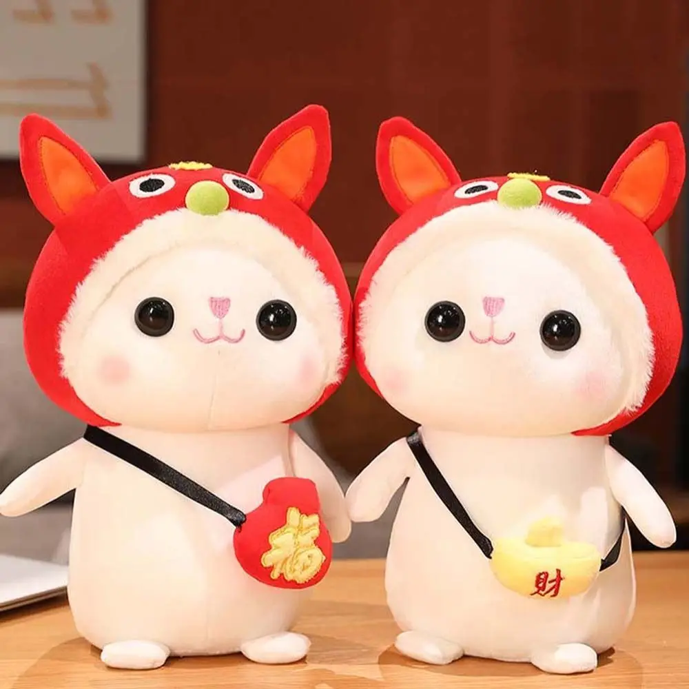 Tier Puppen Kaninchen Cosplay Chinesisches Neujahr Kaninchen Roter Löwe Kaninchen Hase Plüsch Puppe Maskottchen Puppe Stofftiere Kaninchen Plüschtier