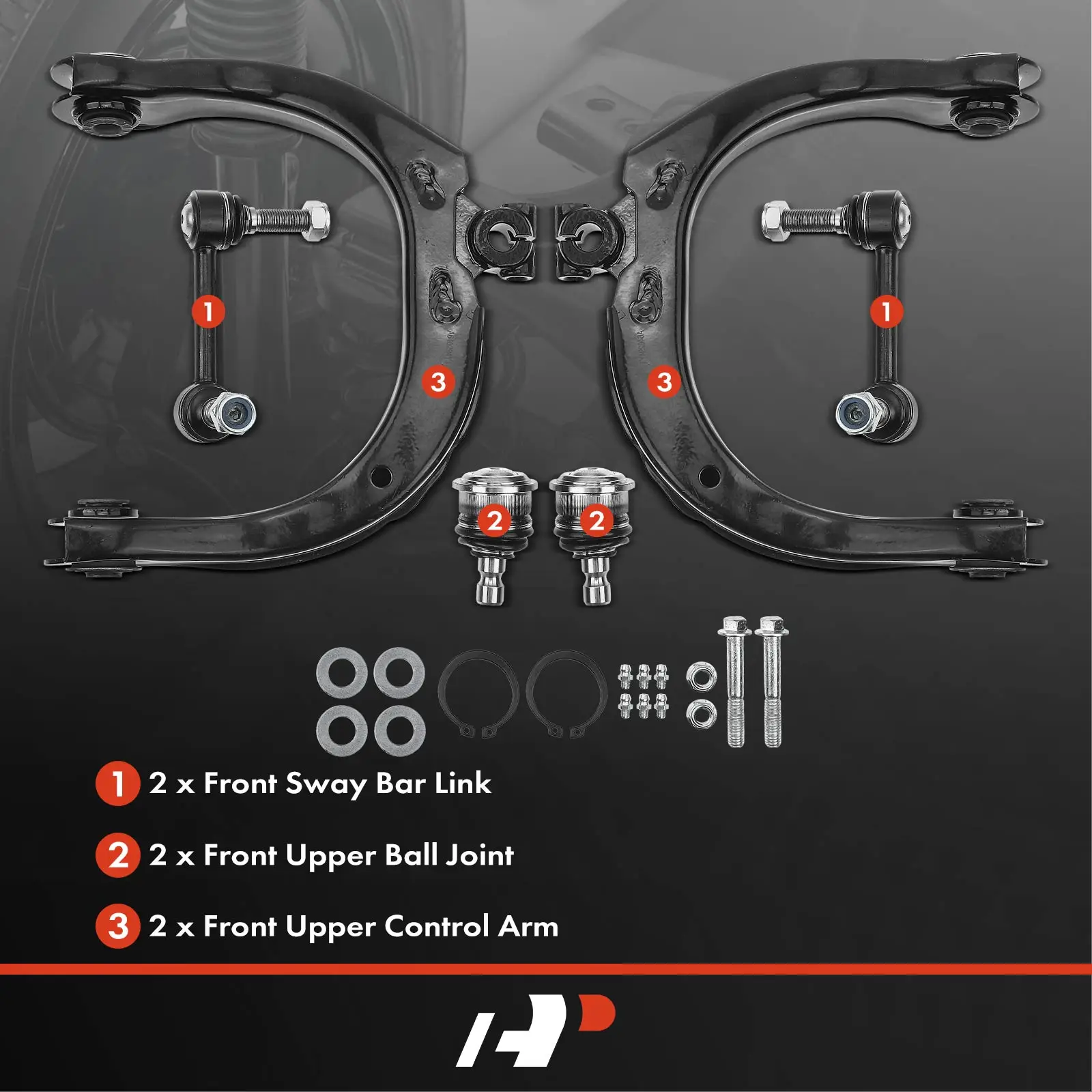 A-Premium 6x Front Upper Control Arm with Ball Joint for GMC Envoy 2004-2007 Envoy XL 2004-2006 Envoy XUV Saab 9-7x 2005-2009