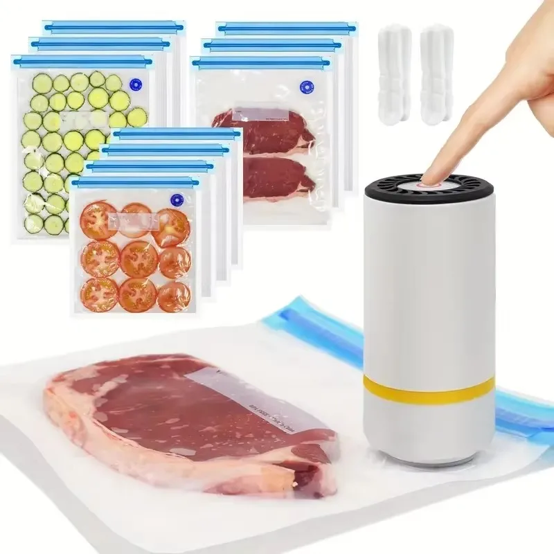 Mini Vacuum Sealer Portable USB Electric Air Pump Mini Fresh-Keeping Handheld Vacuum Sealing Machine Packaging Packer for Home