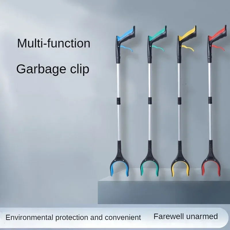 Collapsible Garbage Clips, Aluminum Alloy Pole Grabbers, Sanitation Tools, Cleaning and Picking Up Long Handles