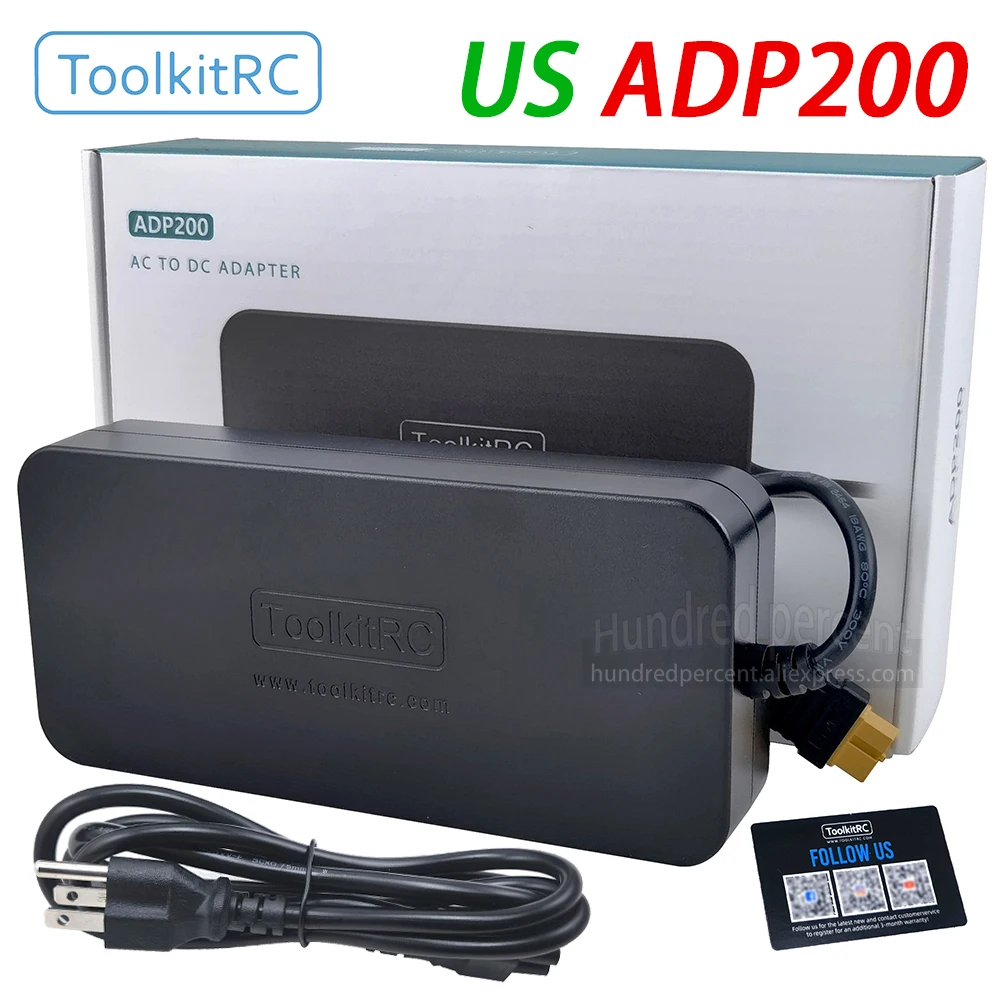 Verbeterde ToolkitRC ADP200 voedingsadapter 200W DC19.5V 10.3A XT60-uitgang voor DC-lader M6D M8P M8D M7 M9 M4P Afstandsbediening Model speelgoed auto vliegtuig accessoires - afbeelding 1