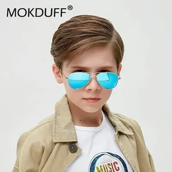 Gafas de sol polarizadas clásicas para niños, lentes coloridas para niños de 5 a 12 años, gafas con montura metálica UV400