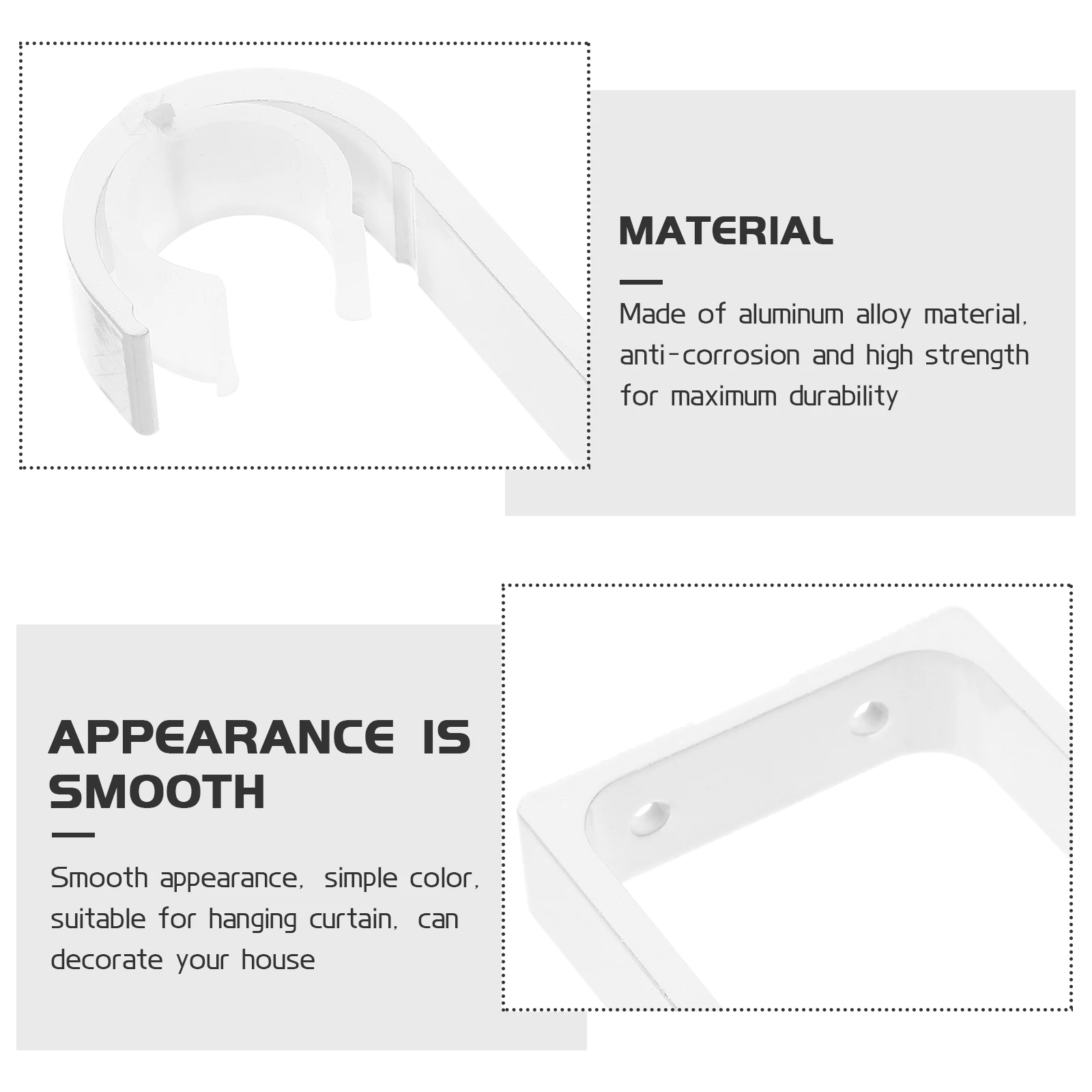 

Curtain Rod Bracket Mount Ceiling Pole Brackets Poles Double Holders Center Support Metal