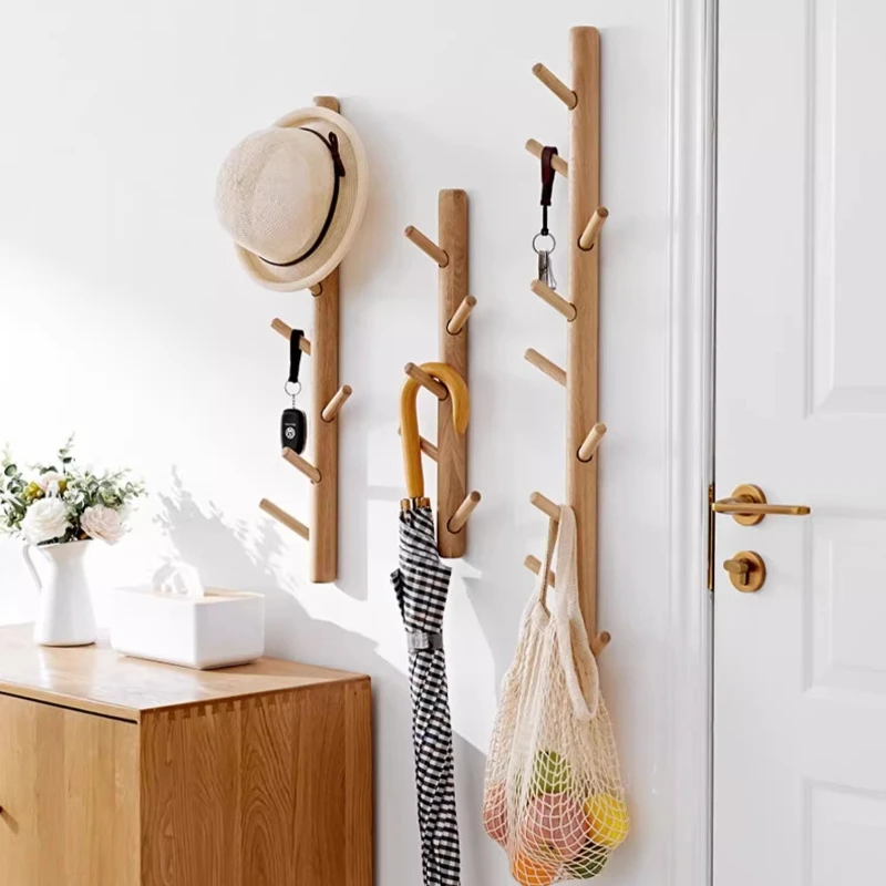 

‌ Деревянная настенная вешалка в форме ветки, креативная вешалка для одежды с дизайном дерева, компактный органайзер для прихожей, прочный декор для прихожей