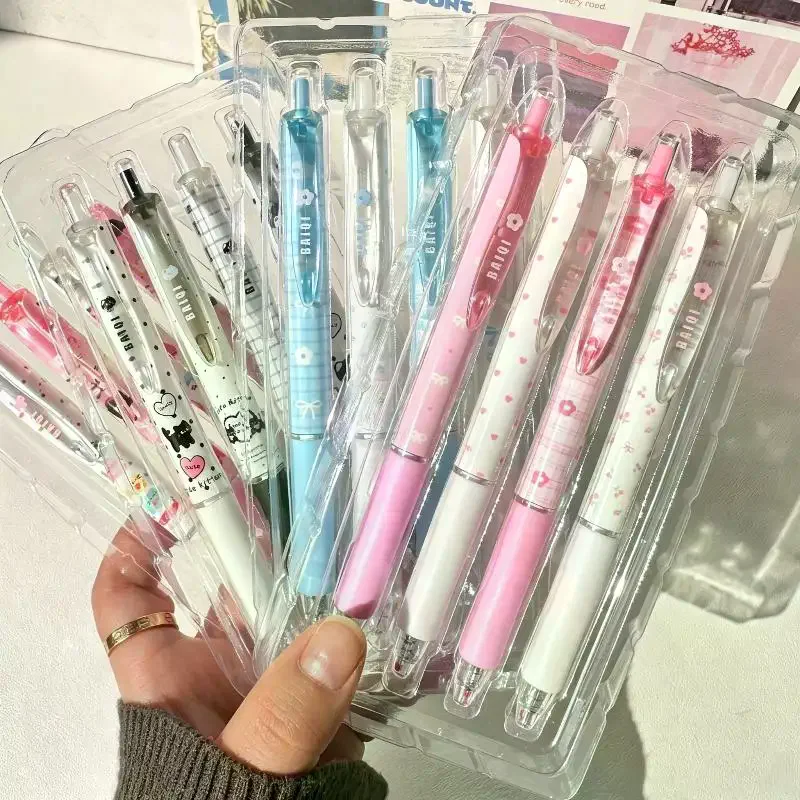 Ensemble de stylos gel à motifs de dessins animés : Mignons, kawaii, écriture fluide, pour les étudiants, prise de notes quotidiennes
