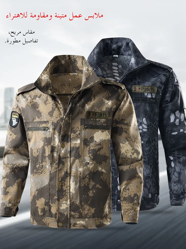 

Men's Camouflage Jaet Long Sve Workwear Loose Fit Spring Autumn Polyester Qui Dry Multi ket Se Labor orm