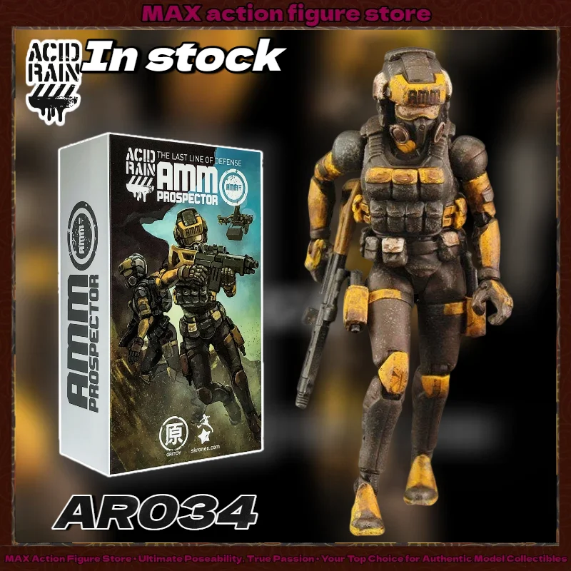 In Stock Acid Rain World AR034 AMM Prospector Black‑Bee Female Mercenary 1/18 Action Figure with Helmet & Combat Gear Set