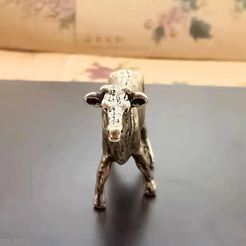 Brass Cattle Small Ornaments Miniatures Figurines Desk Decoration Animals Statue Ornament Home