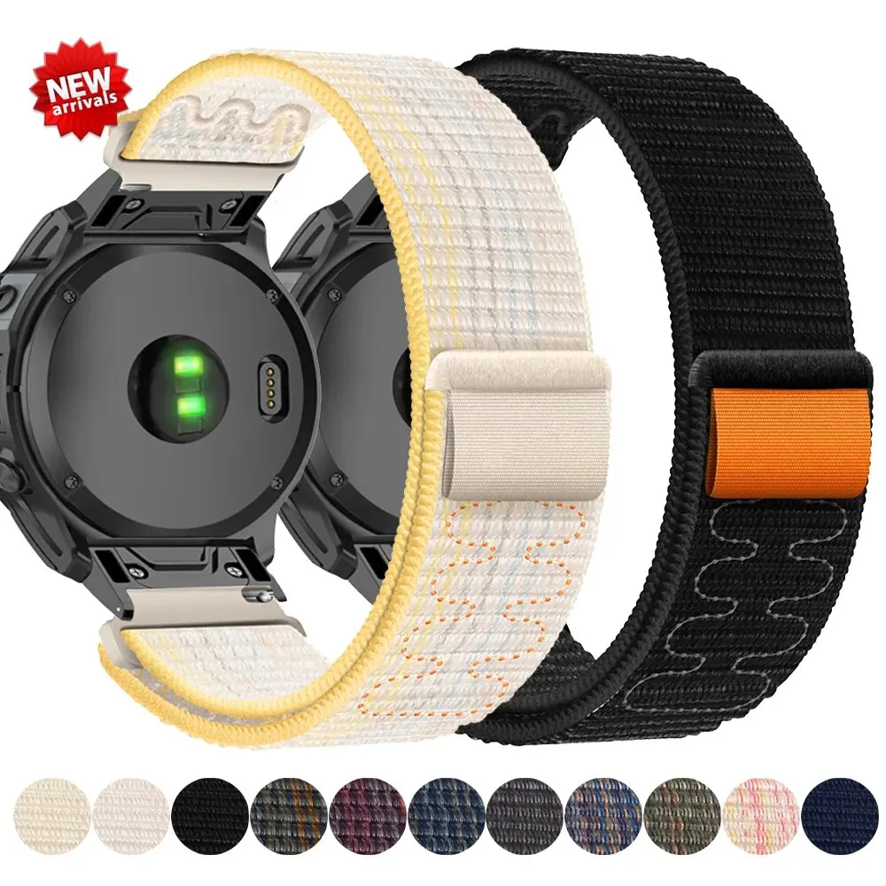 

26mm 22mm Nylon strap for Garmin Fenix 7 7X 6 6X Pro 5 5X Plus 3 3HR Quick Fit Bracelet Smartwatch For Forerunner 945 935 Band