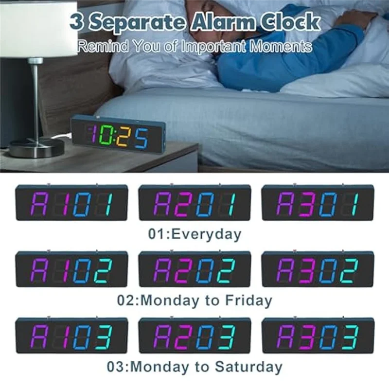 A96i-conjunto de prática de solda kit despertador digital de 4 dígitos com modos coloridos rgb, diplay diy relógio kit de projeto de solda