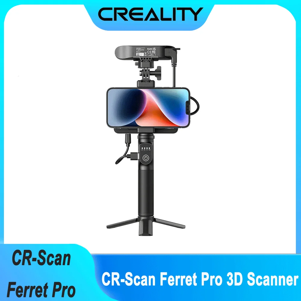 

Creality CR-Scan Ferret Pro 3D Scanner Handheld Anti-shake Tracking WiFi6 24-bit full-color Wireless Scanning 0.1mm Accuracy
