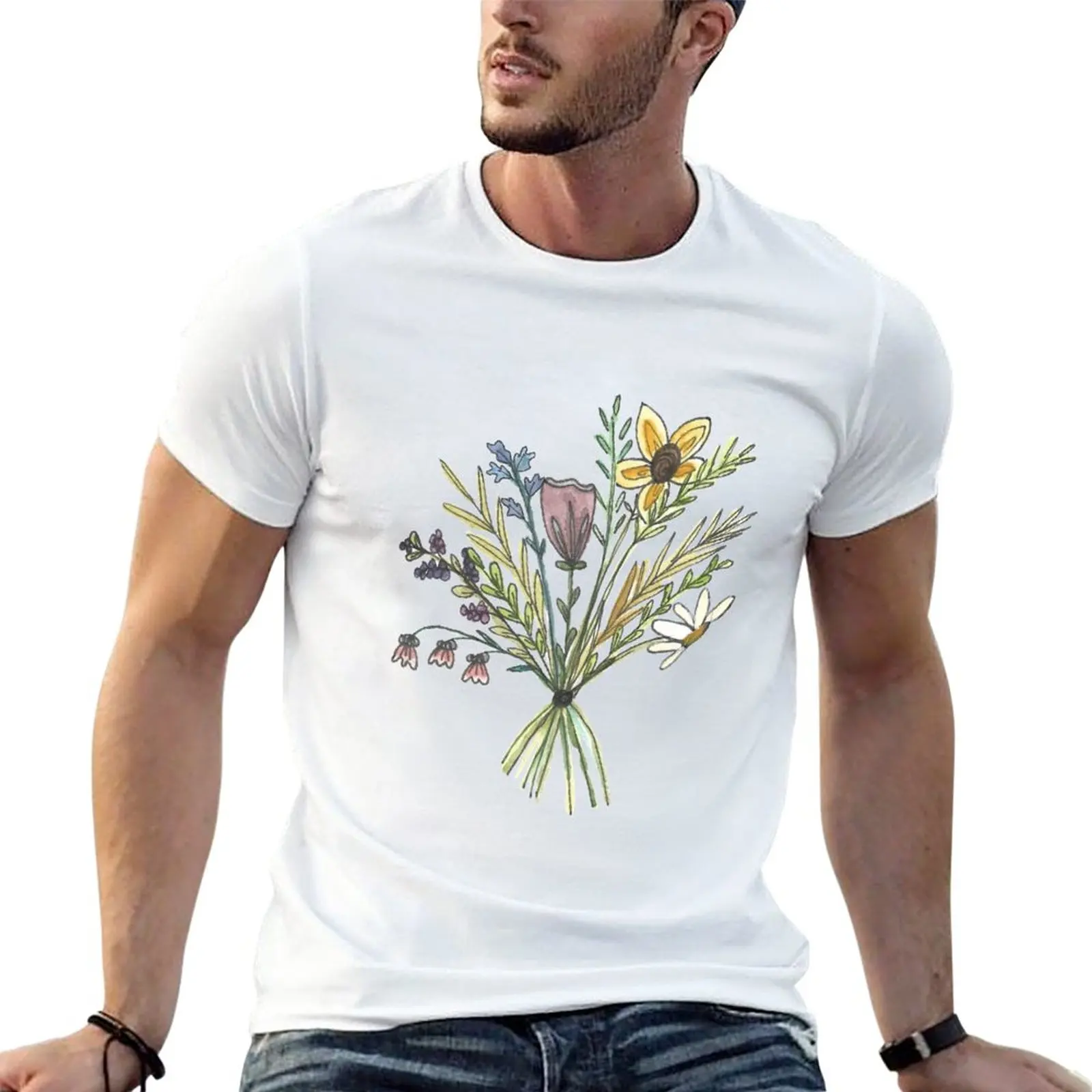 

Bouquet of Wildflowers T-Shirt Oversized t-shirt Blouse boys t shirts summer tops Men's t-shirts