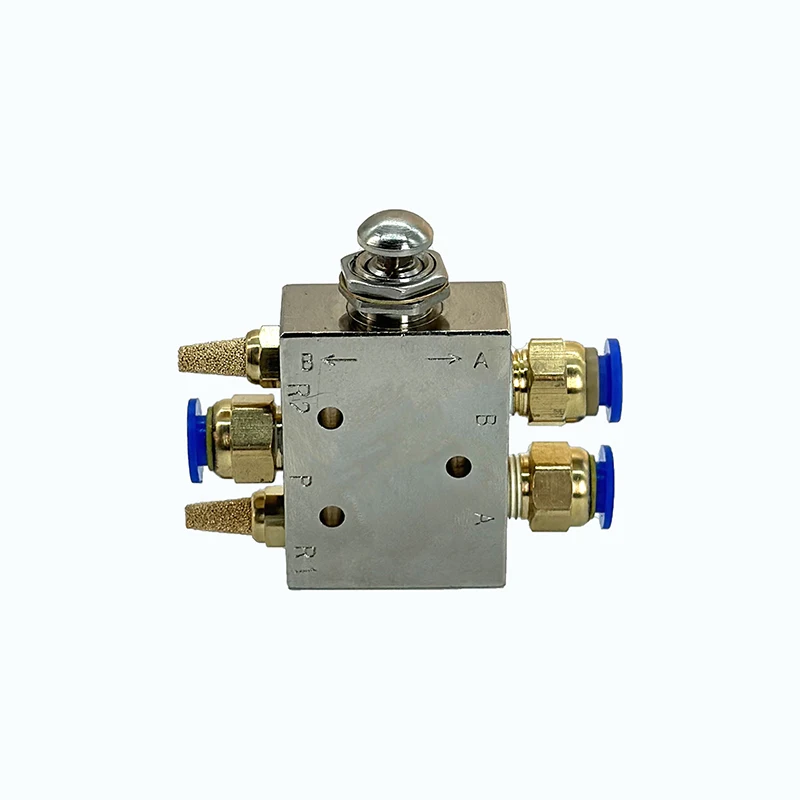 

Mechanical Valve TAC2-41P 1/8" Female thread 2 Position 5 Way Self-reset Push Button Switch Pneumatic Exhaust valve w Fittings