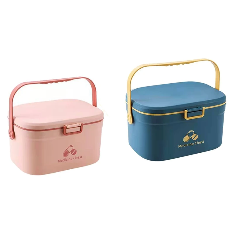 

HOT-Multi-Functional Emergency Pills Case First Aid Kit Container Portable Household Medicine Organizer Storage Box