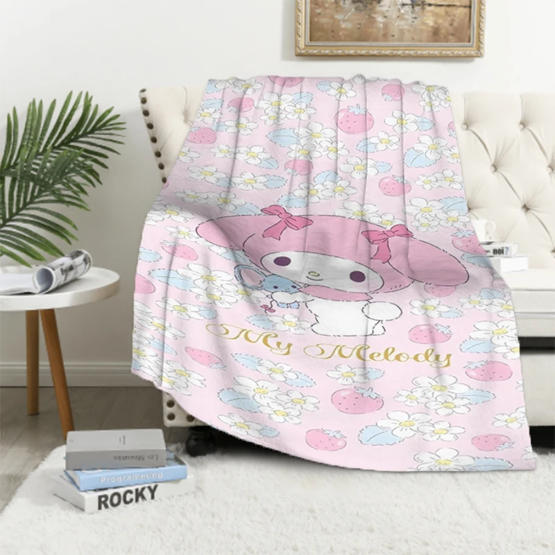 Sanrio Plush Kids Blanket Soft Fluffy Hello Kitty Mymelody Cartoon Warm Throw Plaid With Print Plead Cover Sofas Blankets Catnap