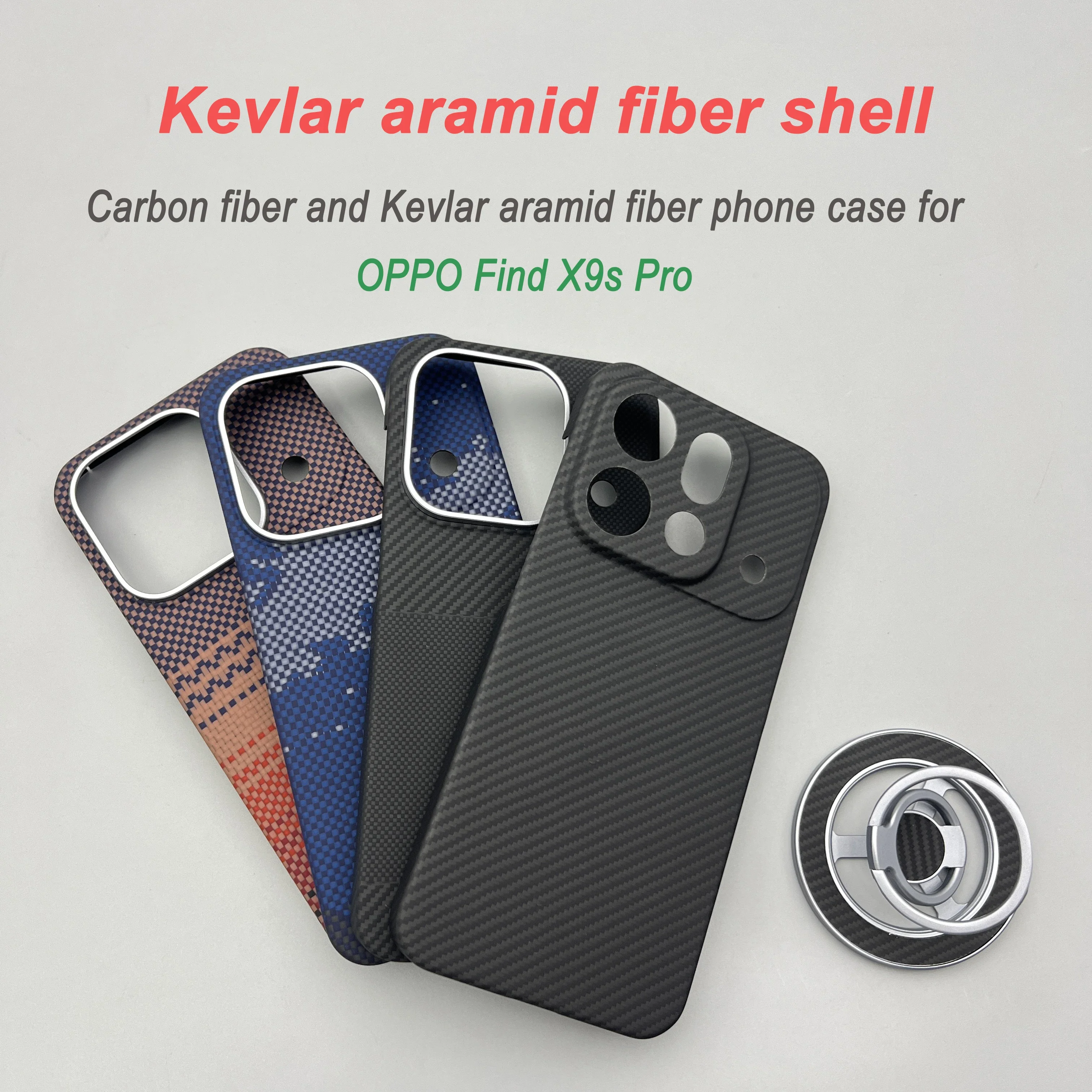 Image of Für OPPO Find X9s Pro Handyhülle Kevlar Aramidfaser Hartschale Magnetische Saugfunktion Ultra-Dünne Kohlefaser-Schutzhülle