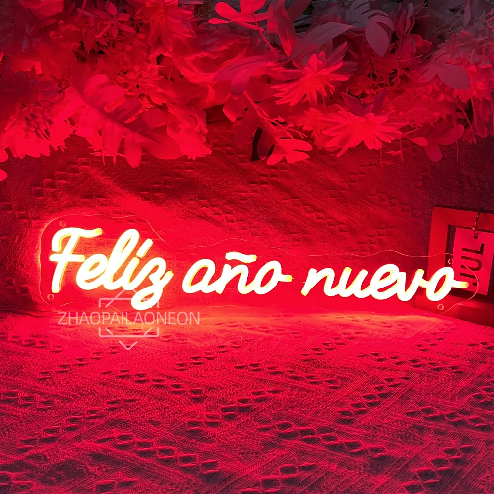 سنة جديدة سعيدة أضواء النيون عيد الميلاد الديكور 2026 ديكور المنزل غرفة نوم Feliz ano nuevo النيون Led تسجيل جدار ديكور الهدايا #1
