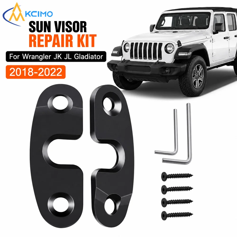 Befestigungsset für Auto-Sonnenblenden aus Aluminium, verstärkte Halterungen und Clips zur Reparatur von durchhängenden Blenden für Jeep Wrangler Gladiator 2018-2022