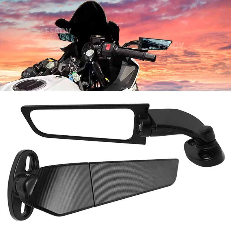

2 шт. модифицированное зеркало для мотоцикла YAMAHA YZF R6 R25 R3 для Kawasaki, BMW, Honda, регулируемое вращающееся зеркало заднего вида